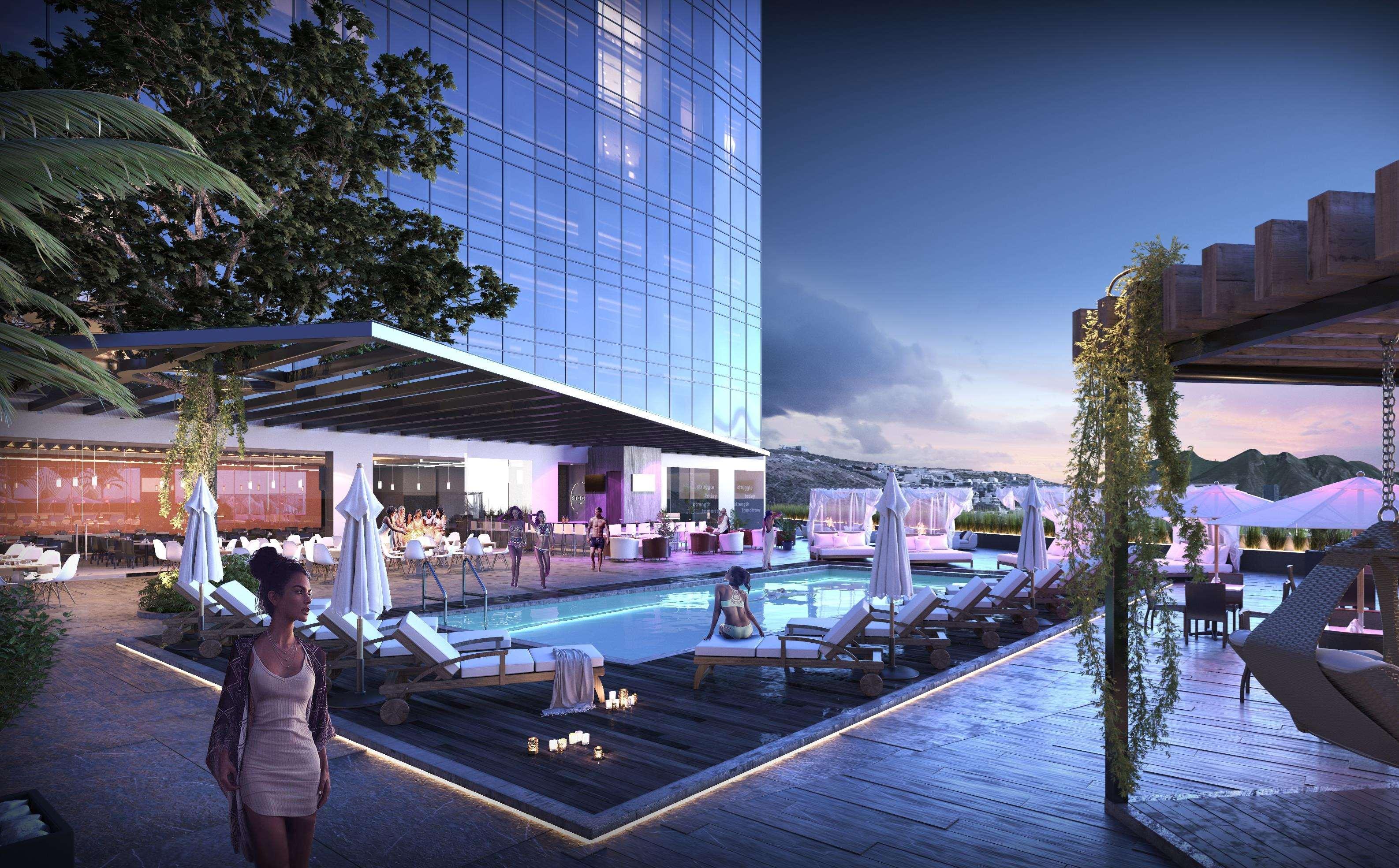 Camino Real Fashion Drive Monterrey Hotel San Pedro Garza Garcia Exterior photo The pool at the rooftop